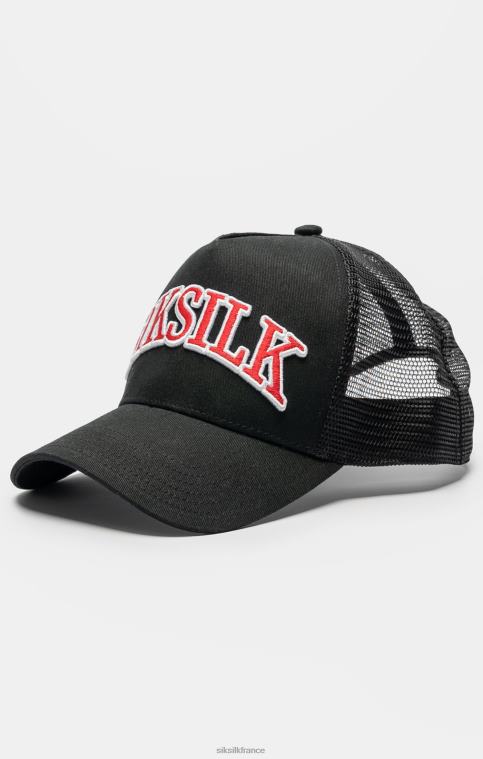 unisexe accessoire 6B8NV225 SikSilk casquette trucker à logo ombre en maille noire