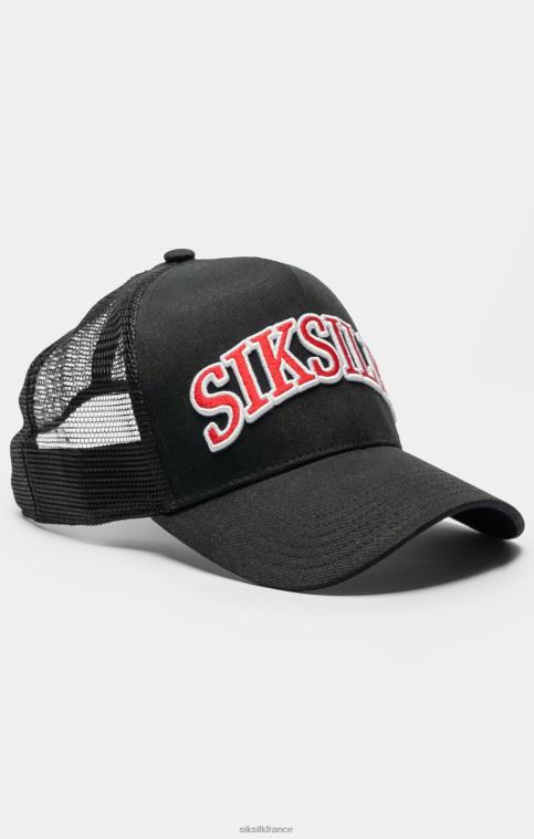 unisexe accessoire 6B8NV225 SikSilk casquette trucker à logo ombre en maille noire