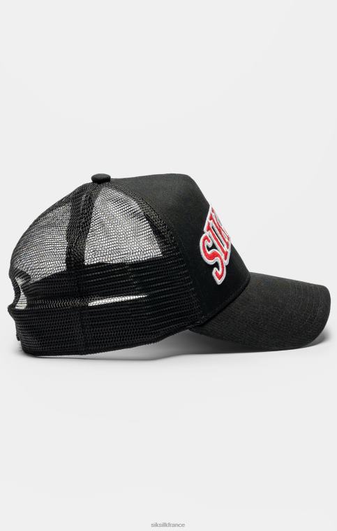 unisexe accessoire 6B8NV225 SikSilk casquette trucker à logo ombre en maille noire