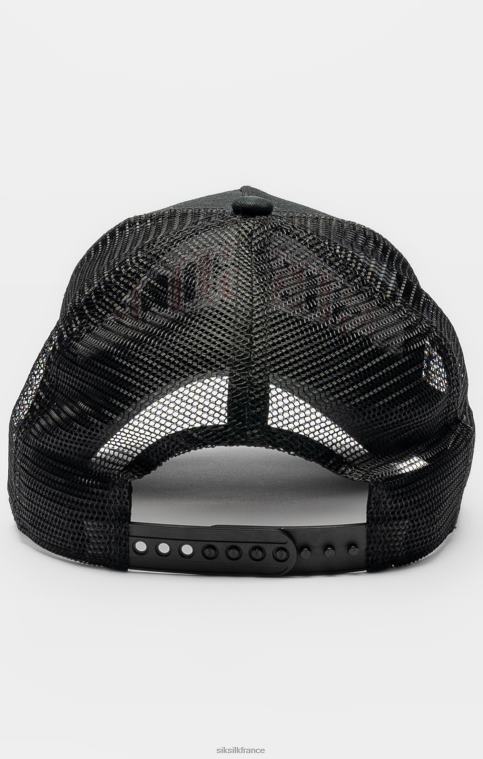 unisexe accessoire 6B8NV225 SikSilk casquette trucker à logo ombre en maille noire