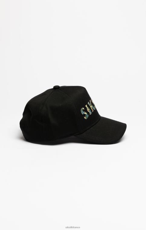 unisexe accessoire 6B8NV227 SikSilk casquette trucker noire à broderie florale