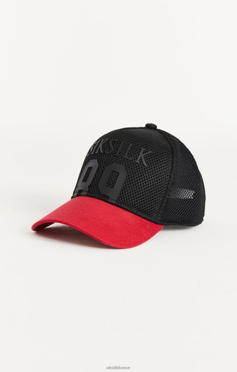 unisexe accessoire 6B8NV242 SikSilk casquette 89 full mesh - noir et rouge