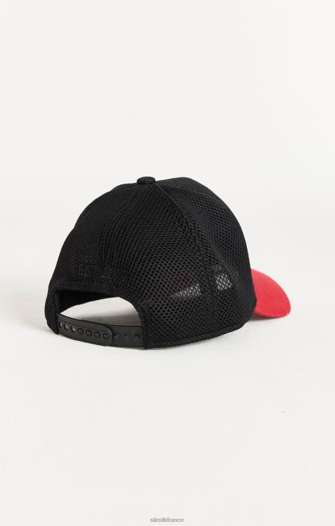 unisexe accessoire 6B8NV242 SikSilk casquette 89 full mesh - noir et rouge