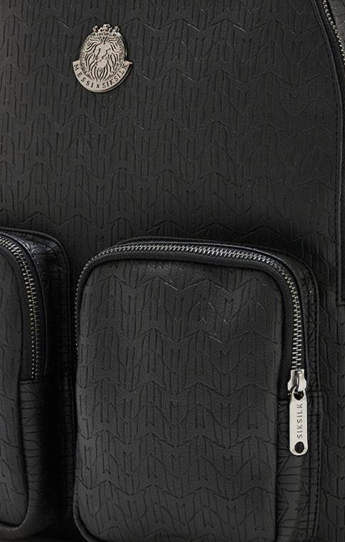 unisexe sac 6B8NV618 SikSilk x sac à dos de marque messi en pu noir