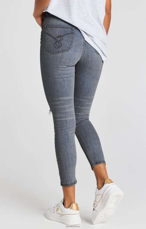 femmes vêtements 6B8NV188 SikSilk jean en denim vieilli bleu délavé