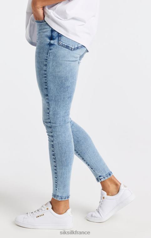 femmes vêtements 6B8NV193 SikSilk jean skinny essentiel à délavage clair