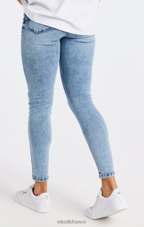 femmes vêtements 6B8NV193 SikSilk jean skinny essentiel à délavage clair