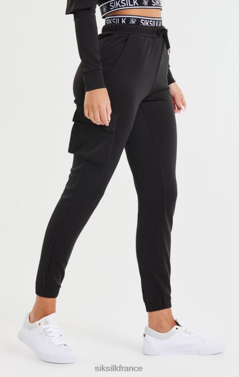 femmes vêtements 6B8NV157 SikSilk pantalon de jogging noir à poche cargo