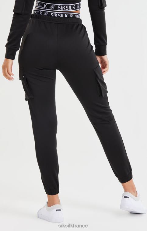 femmes vêtements 6B8NV157 SikSilk pantalon de jogging noir à poche cargo