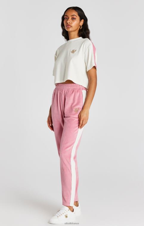 femmes vêtements 6B8NV163 SikSilk pantalon de survêtement en velours rose