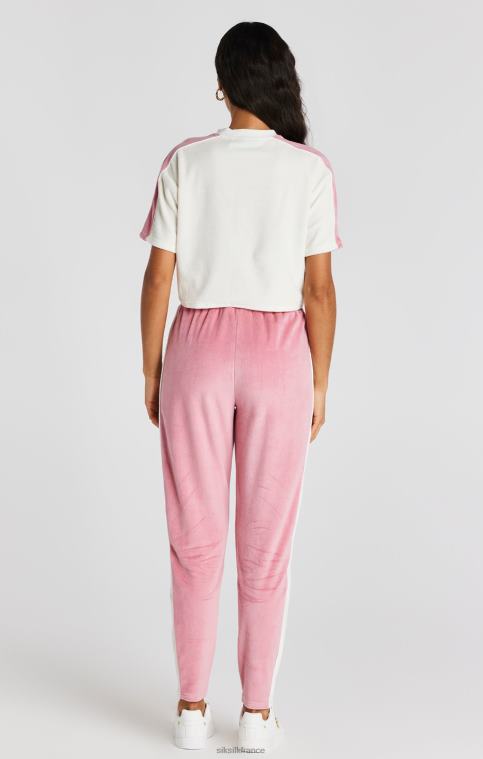 femmes vêtements 6B8NV163 SikSilk pantalon de survêtement en velours rose