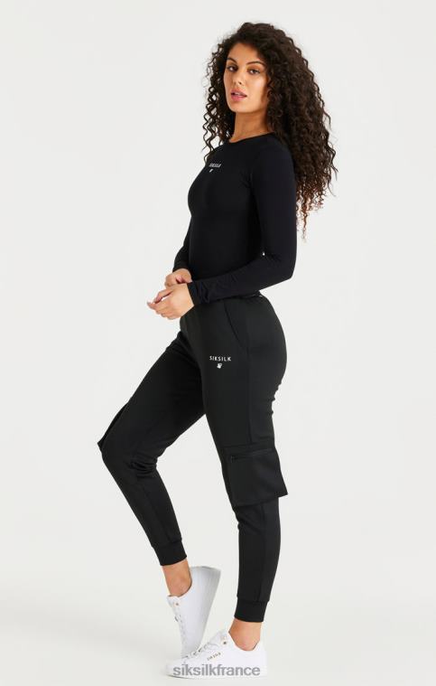 femmes vêtements 6B8NV184 SikSilk pantalon de survêtement cargo noir