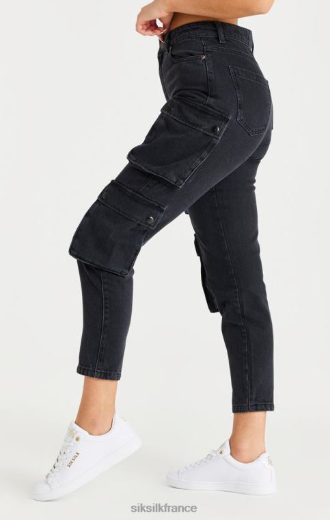 femmes vêtements 6B8NV187 SikSilk cargo en jean noir