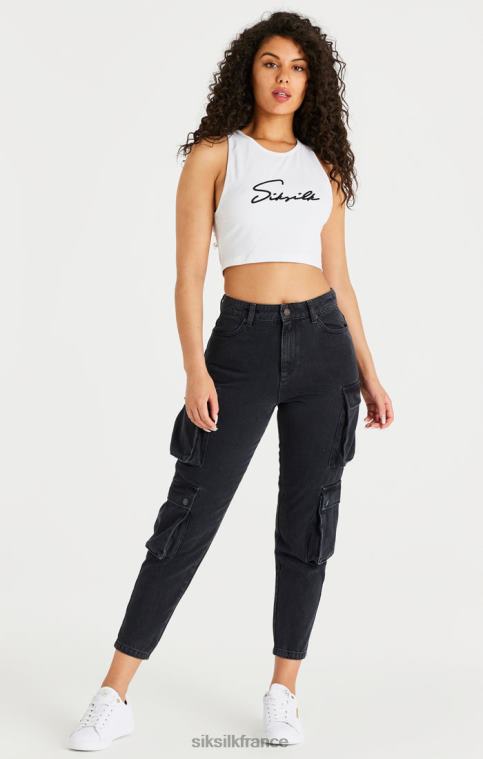 femmes vêtements 6B8NV187 SikSilk cargo en jean noir