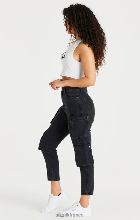 femmes vêtements 6B8NV187 SikSilk cargo en jean noir