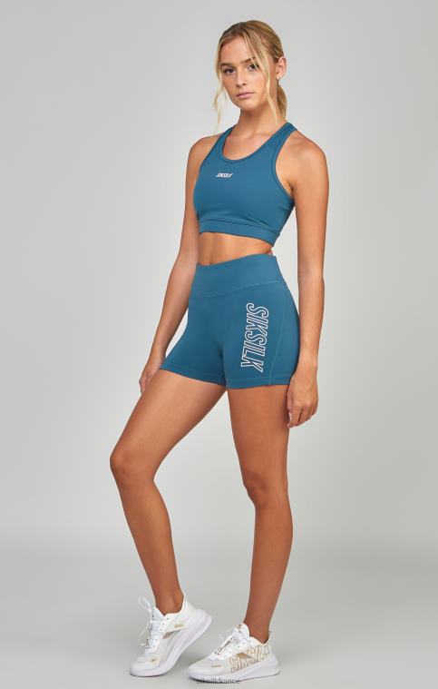 femmes vêtements 6B8NV201 SikSilk short de sport essentiel bleu sarcelle