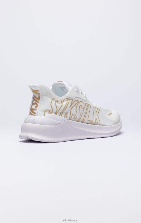 femmes chaussure 6B8NV253 SikSilk baskets de performance mako blanches et dorées