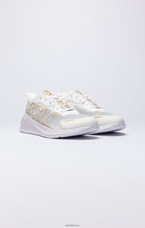 femmes chaussure 6B8NV253 SikSilk baskets de performance mako blanches et dorées