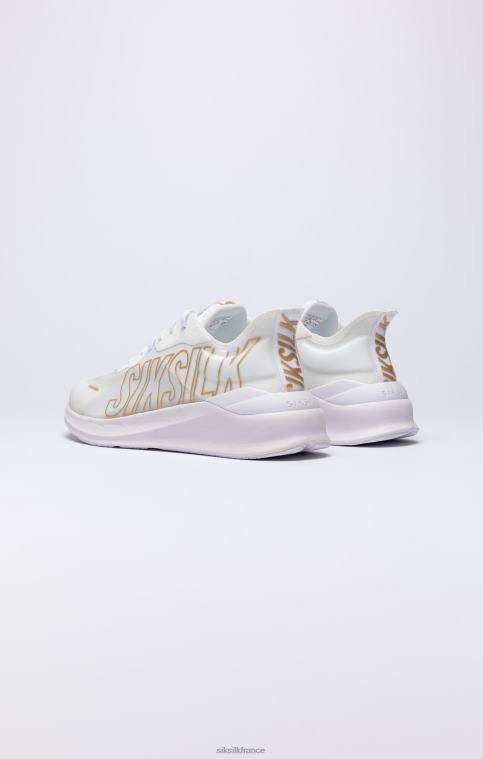 femmes chaussure 6B8NV253 SikSilk baskets de performance mako blanches et dorées