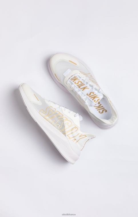 femmes chaussure 6B8NV253 SikSilk baskets de performance mako blanches et dorées