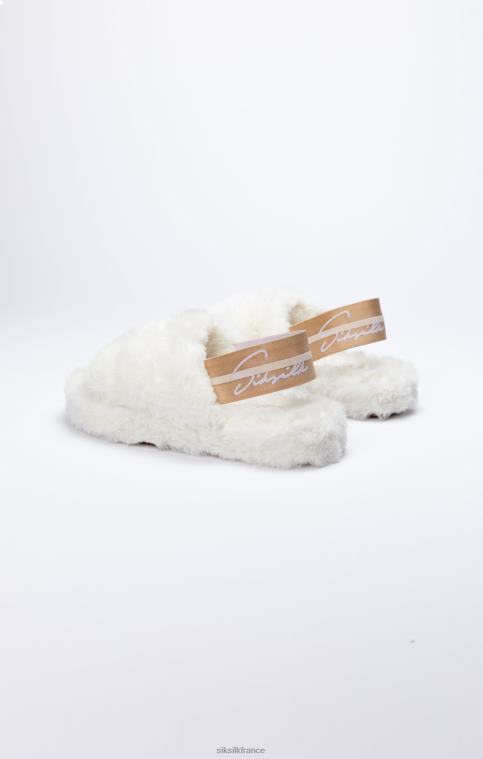 femmes chaussure 6B8NV271 SikSilk pantoufle blanche moelleuse