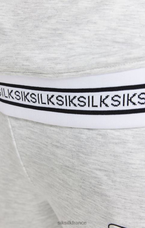 femmes vêtements 6B8NV118 SikSilk haut de survêtement gris chiné à zip 1/4