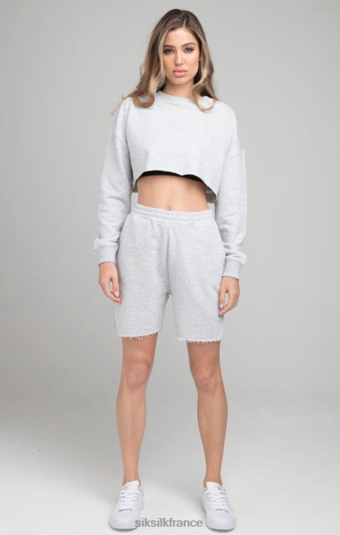 femmes vêtements 6B8NV122 SikSilk sweat cropped - gris chiné