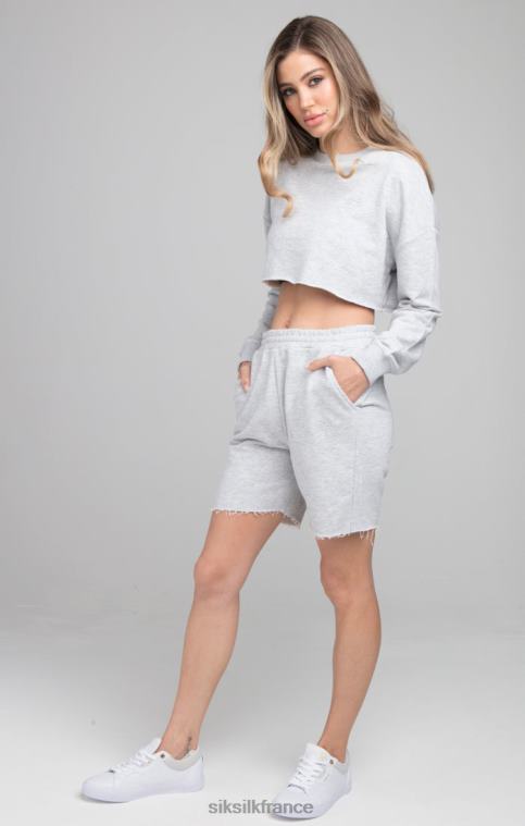 femmes vêtements 6B8NV122 SikSilk sweat cropped - gris chiné