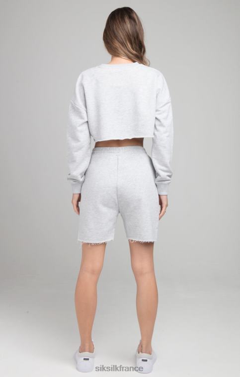 femmes vêtements 6B8NV122 SikSilk sweat cropped - gris chiné