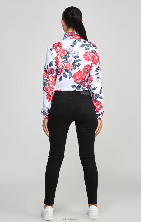 femmes vêtements 6B8NV77 SikSilk haut de survêtement écru à fleurs