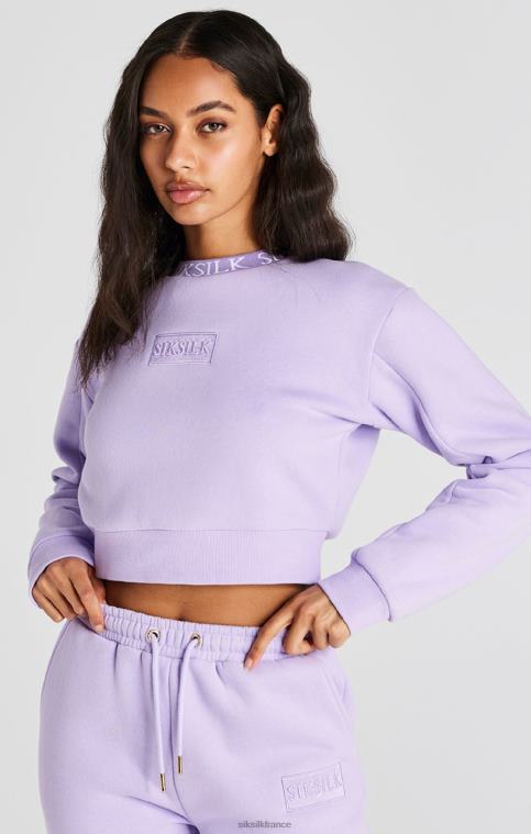femmes vêtements 6B8NV82 SikSilk sweat-shirt court lilas