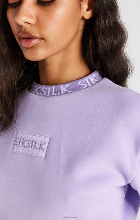 femmes vêtements 6B8NV82 SikSilk sweat-shirt court lilas