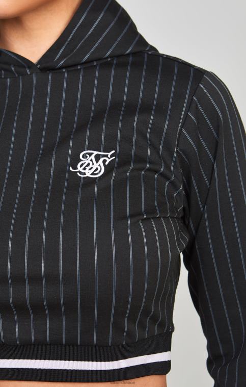 femmes vêtements 6B8NV85 SikSilk haut de survêtement court universitaire noir