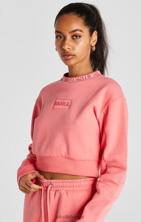 femmes vêtements 6B8NV88 SikSilk sweat ras du cou corail