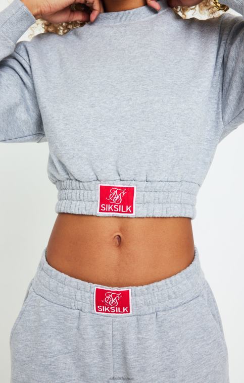 femmes vêtements 6B8NV90 SikSilk sweat court gris chiné