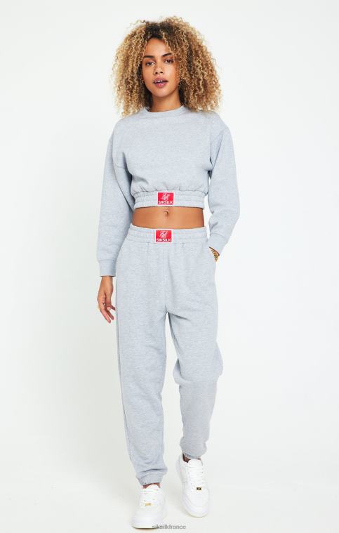 femmes vêtements 6B8NV90 SikSilk sweat court gris chiné