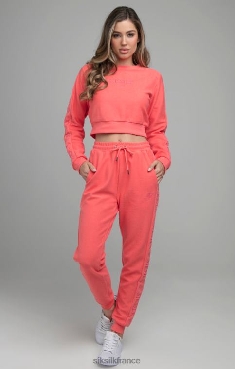 femmes vêtements 6B8NV96 SikSilk sweat court brodé loopback - rose
