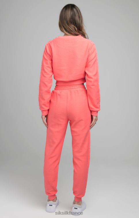 femmes vêtements 6B8NV96 SikSilk sweat court brodé loopback - rose