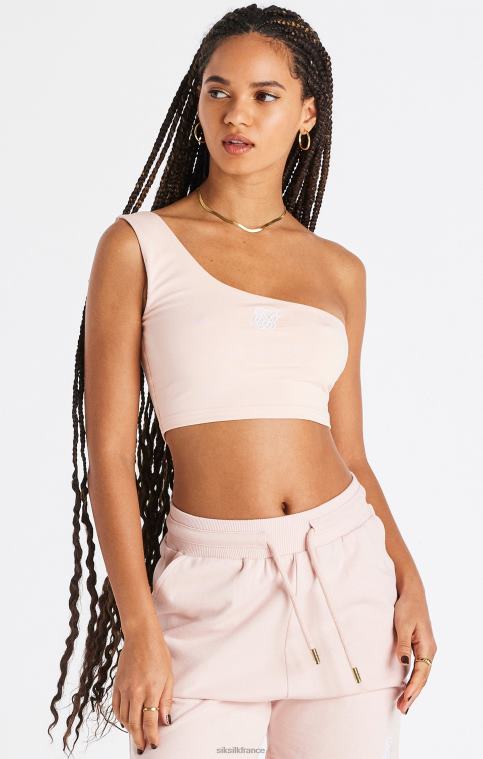 femmes vêtements 6B8NV39 SikSilk top court rose à une épaule
