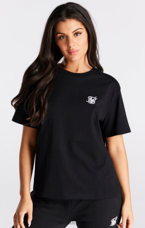 femmes vêtements 6B8NV40 SikSilk t-shirt boyfriend essentiel noir