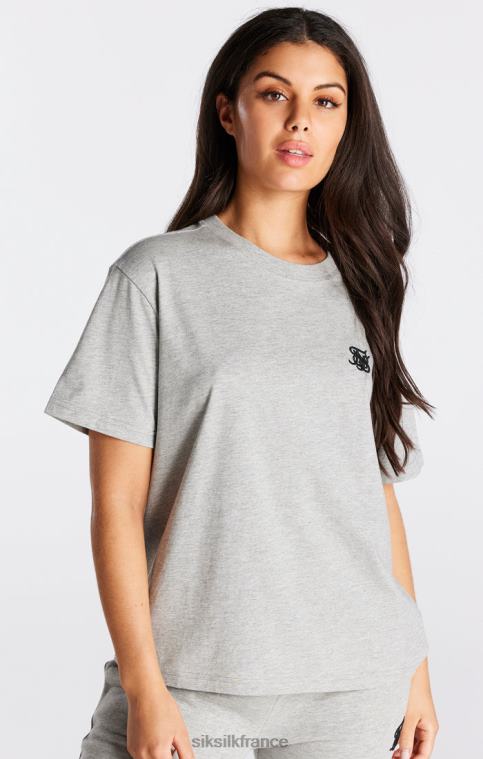 femmes vêtements 6B8NV41 SikSilk t-shirt boyfriend essentiel gris chiné
