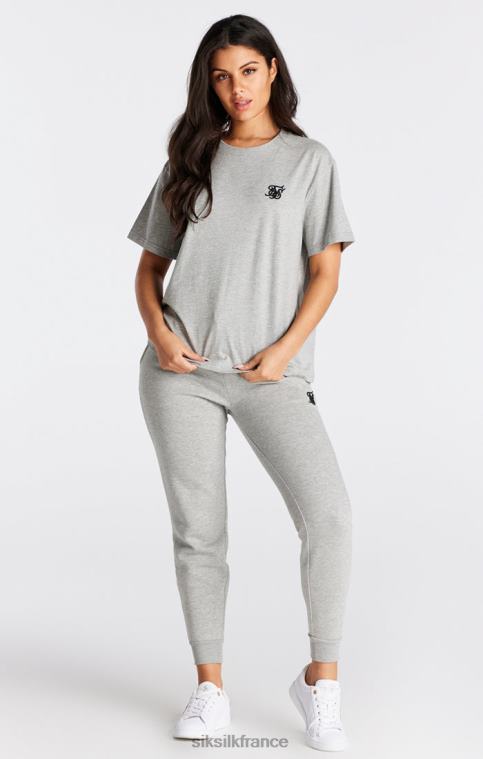 femmes vêtements 6B8NV41 SikSilk t-shirt boyfriend essentiel gris chiné