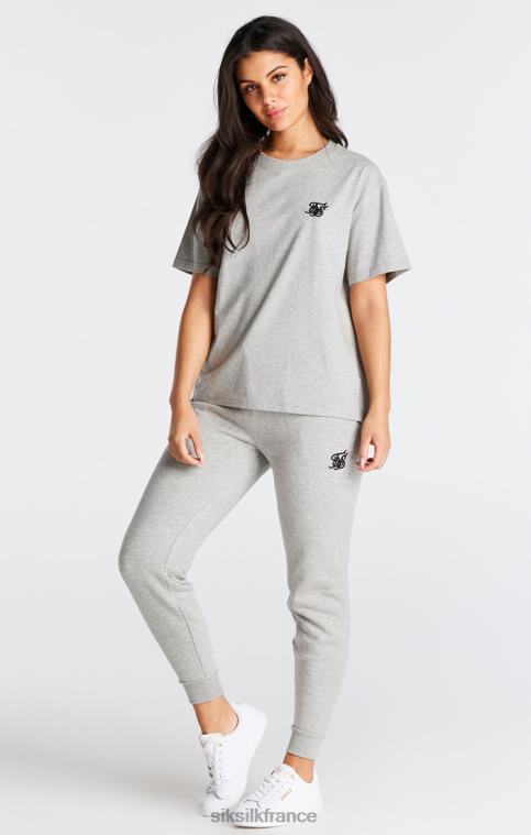 femmes vêtements 6B8NV41 SikSilk t-shirt boyfriend essentiel gris chiné
