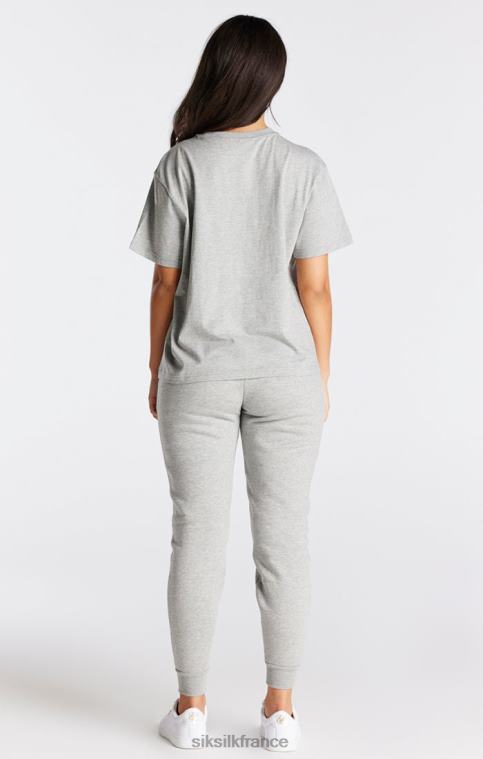 femmes vêtements 6B8NV41 SikSilk t-shirt boyfriend essentiel gris chiné