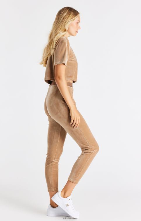 femmes vêtements 6B8NV42 SikSilk t-shirt court en velours doré