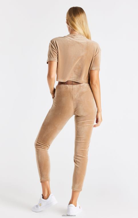 femmes vêtements 6B8NV42 SikSilk t-shirt court en velours doré