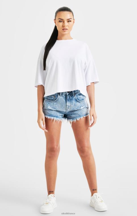 femmes vêtements 6B8NV47 SikSilk t-shirt court blanc de marque arc-en-ciel