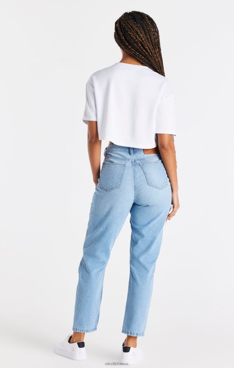 femmes vêtements 6B8NV50 SikSilk maillot court de baseball blanc