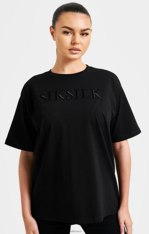 femmes vêtements 6B8NV52 SikSilk t-shirt boyfriend brodé noir