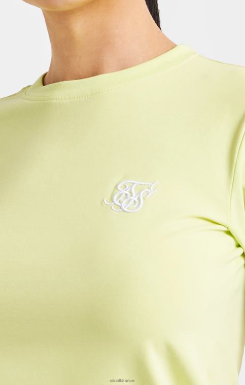 femmes vêtements 6B8NV59 SikSilk t-shirt court jaune à bande